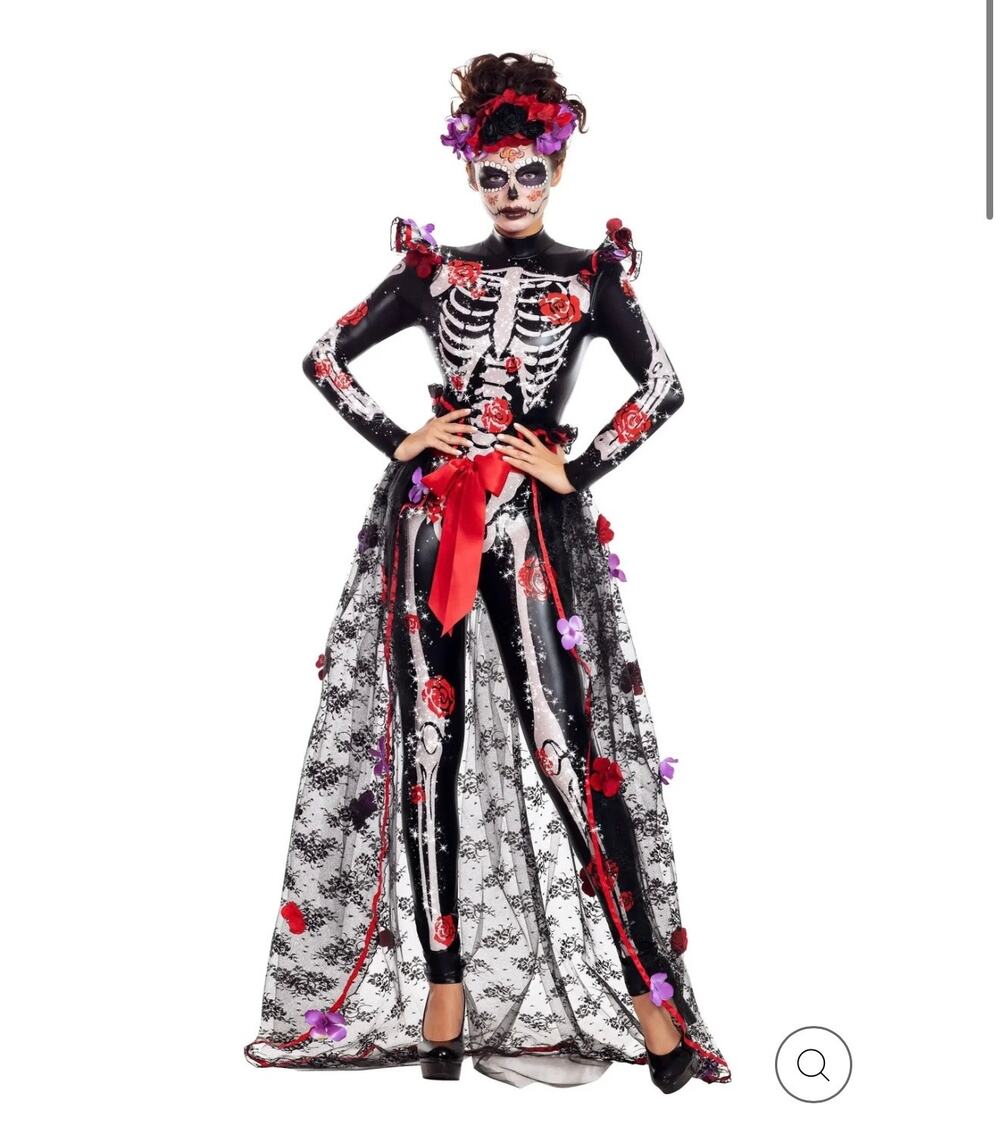 PARTY KING ROSAS DAY OF THE DEAD complete costume new in bag size large